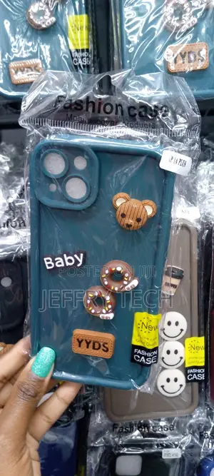 Cute 3D Doll Coffee Little Bearphone Case for iPhone 14 Plus