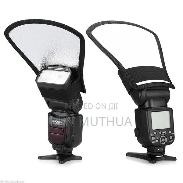 Flash Diffuser Reflector – 2-Sided White-Silver Bend Bounce