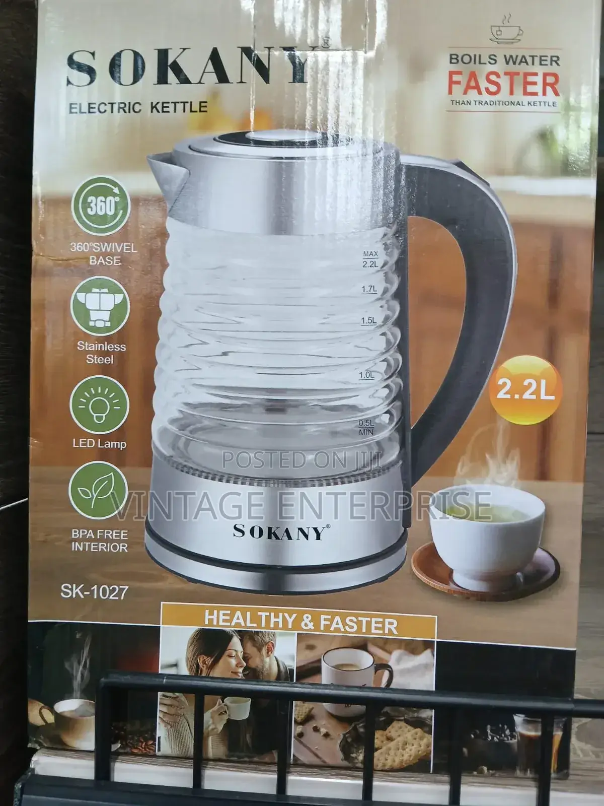 Sokany Electric Glass Kettle