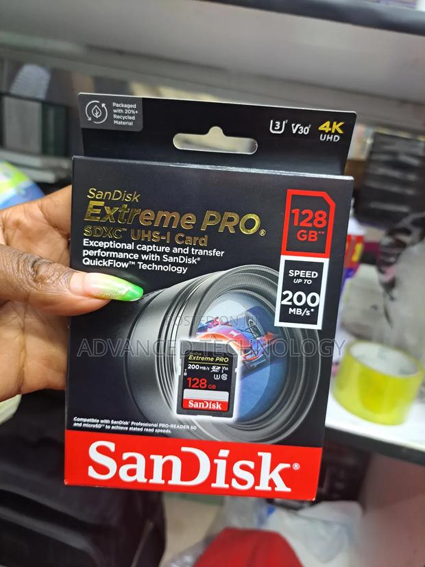 Sandisk 128gb Camera Sd Card 200mbs