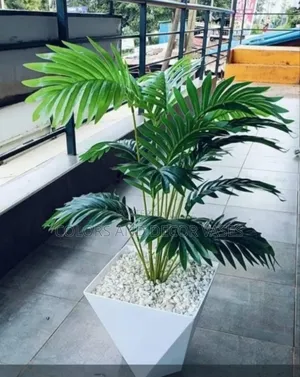 Outdoor Decor Palm And Vase