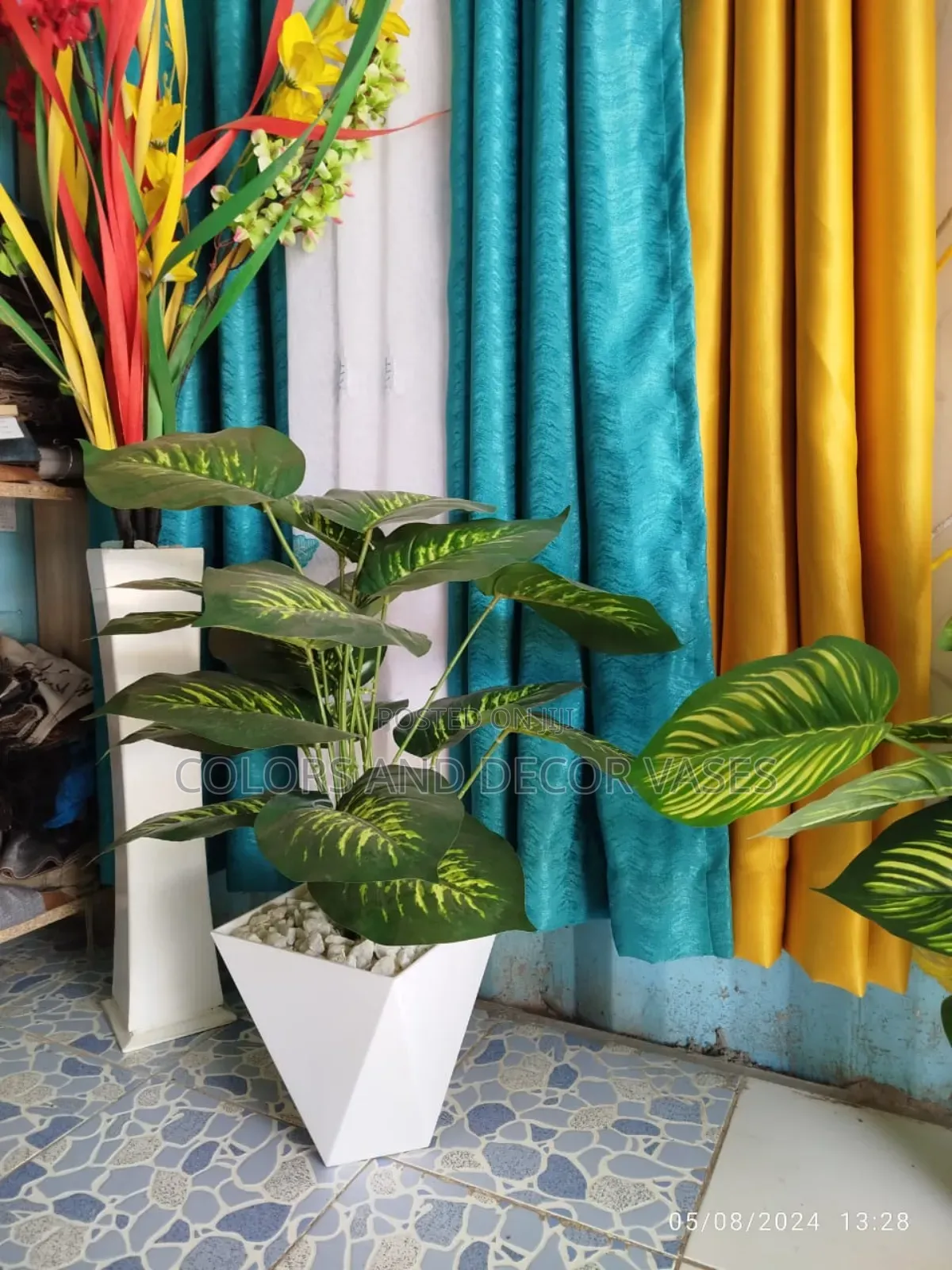 Plastic Vase And Plant Interior