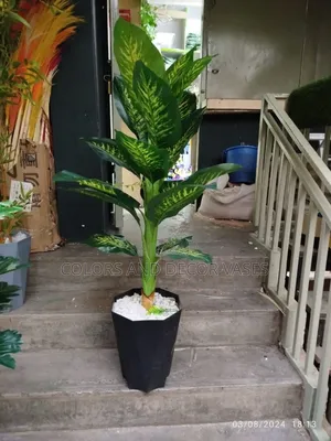 1.4m Long With Vase and Plant,Pebble Stones Included