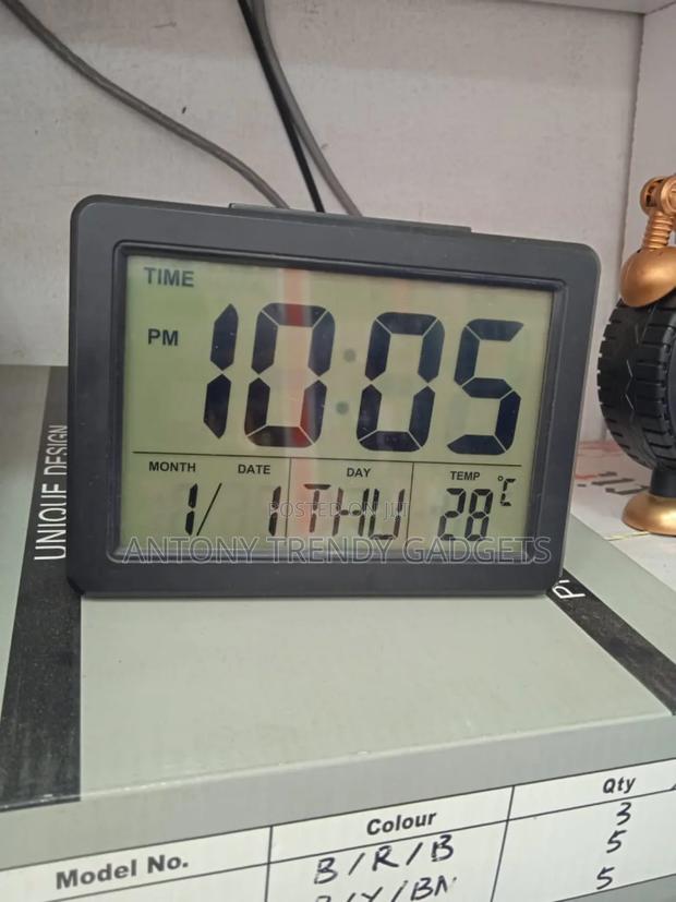 Digital Alarm Clock With Date and Temperature Display