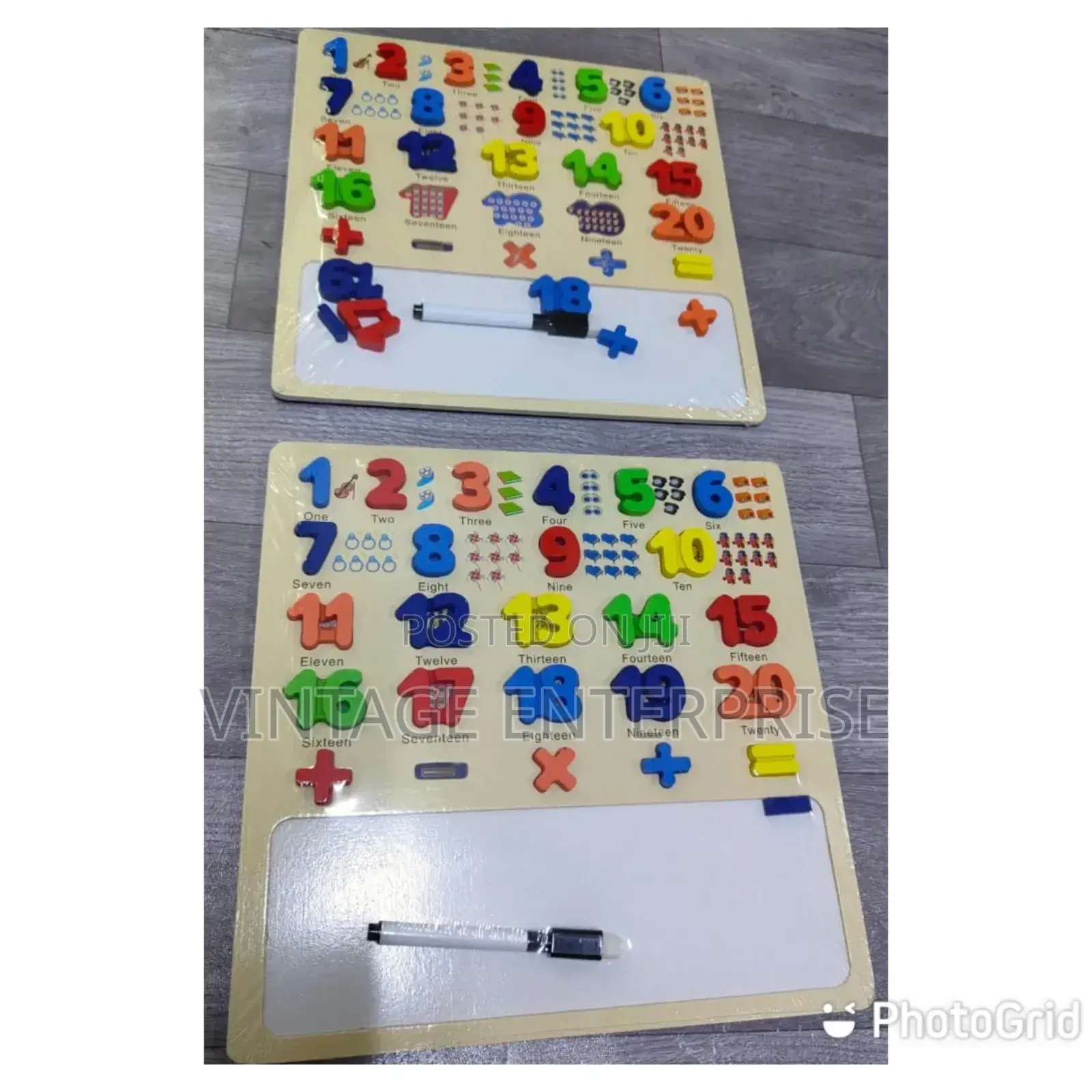 Big Sized Wooden Numbers With Pen and Eraser