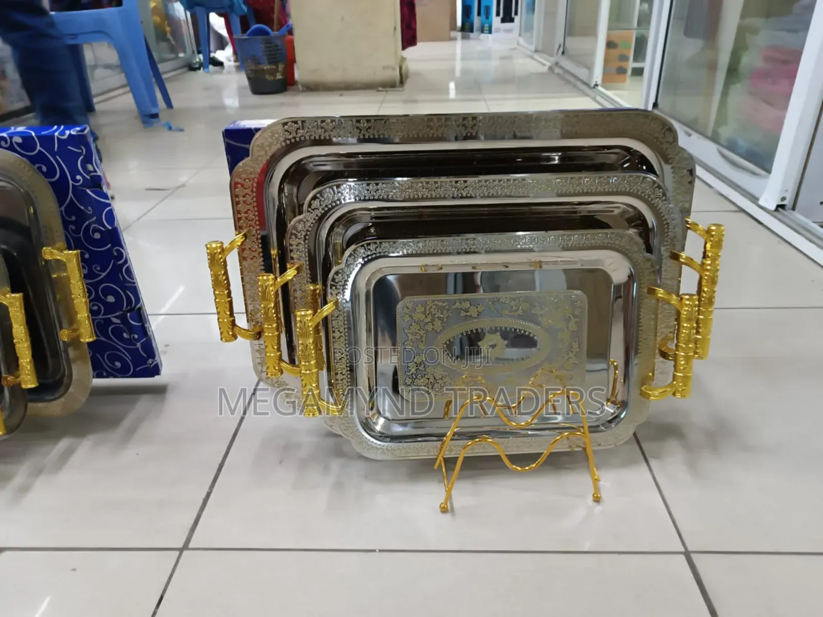 3pc Stainless Steel Serving Tray