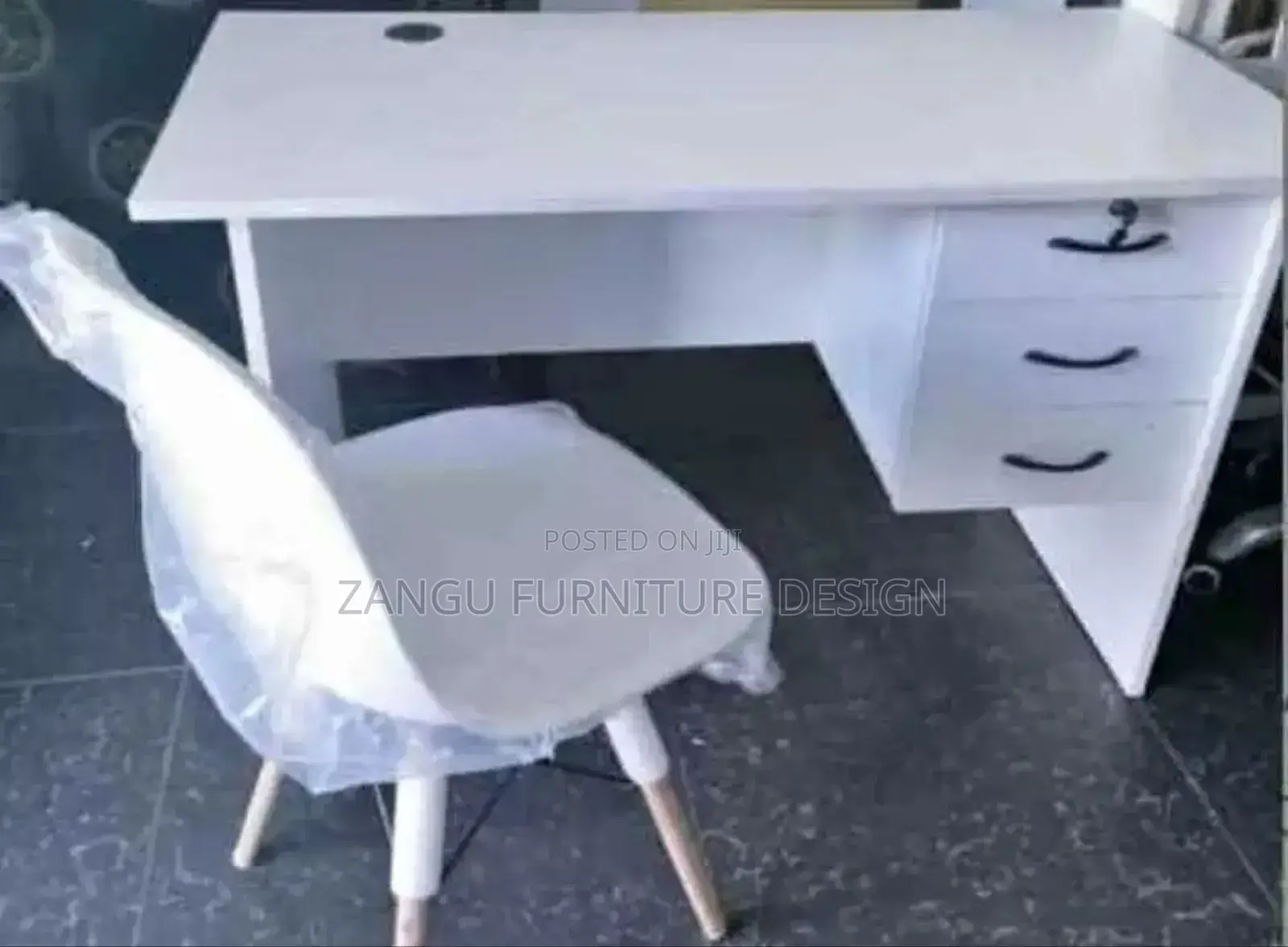 White Eames Chair and White Desk