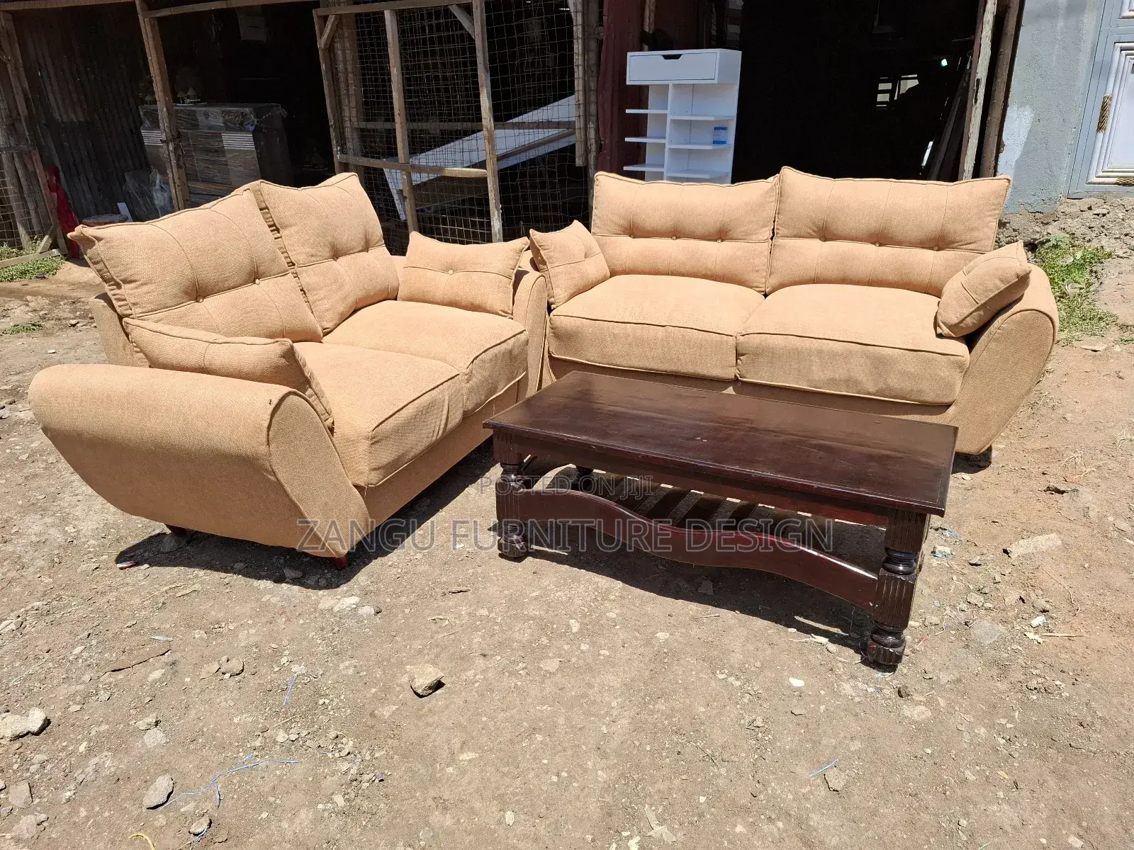 Sofa 5-Seater With Fibre and Spring Cushions