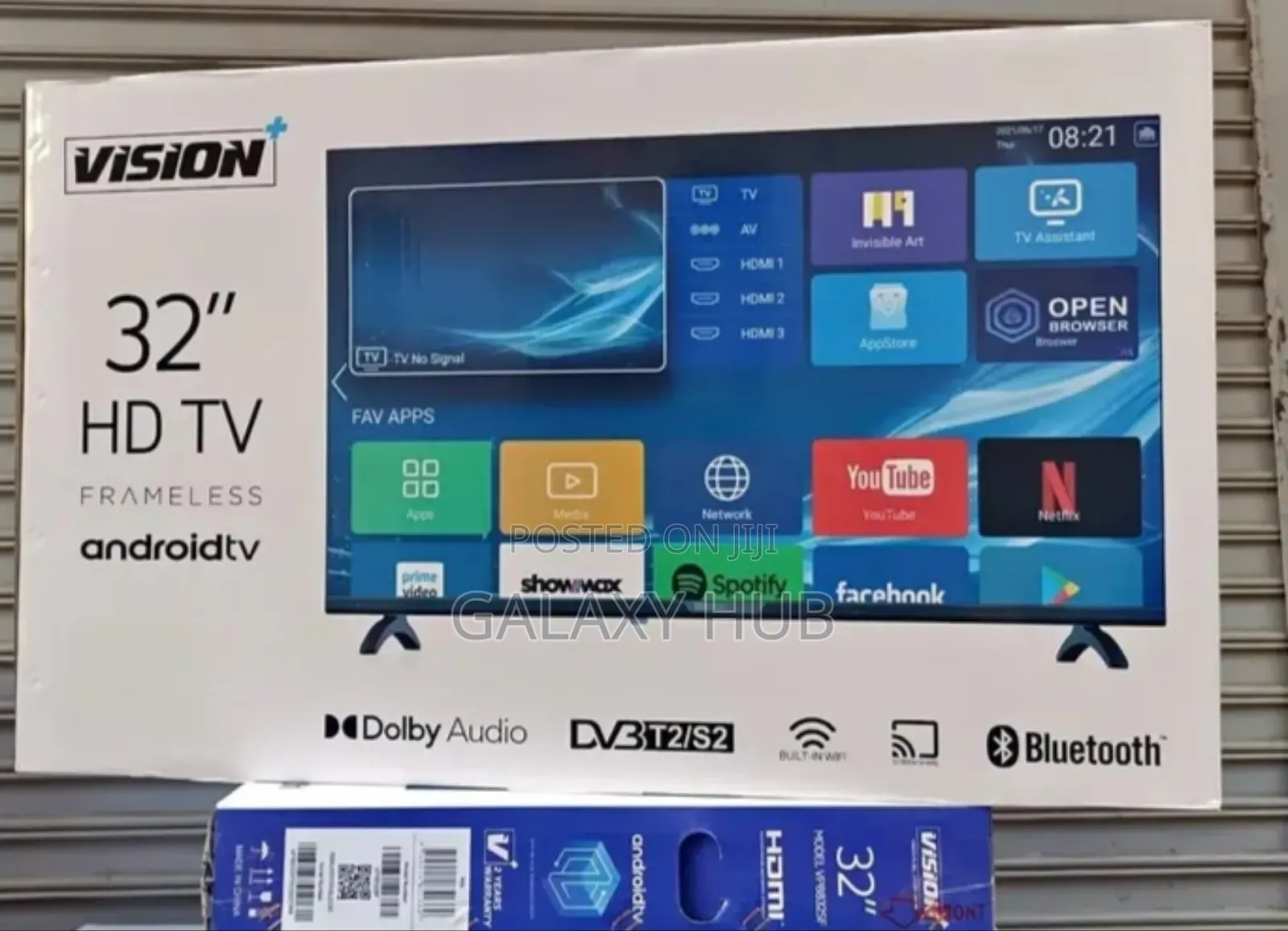 Vision 32inches Flameless Smart Android Tv With Bluetooth