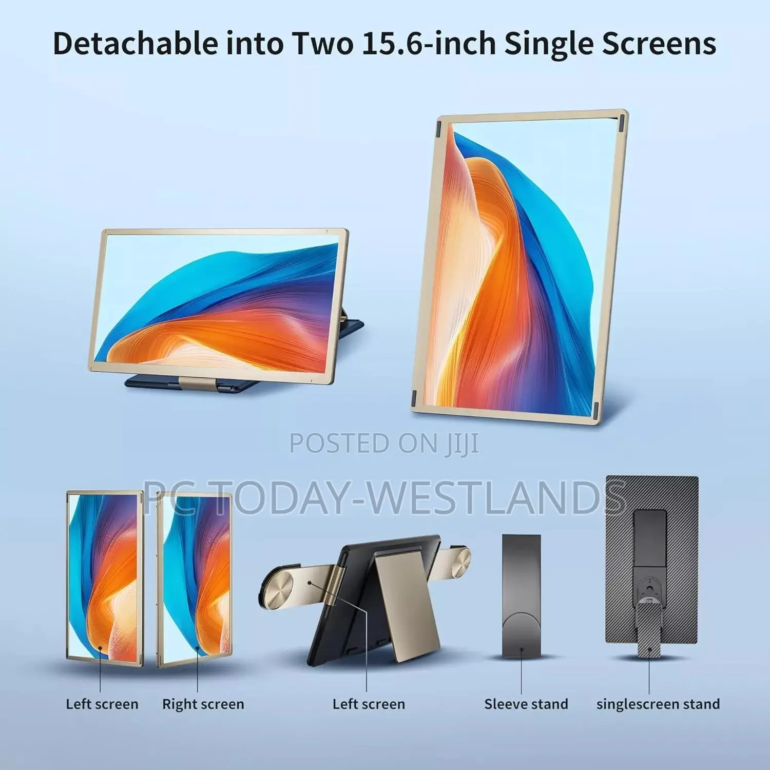 Livelect 15.6" Triple Laptop Screen Extender FHD 1080P IPS