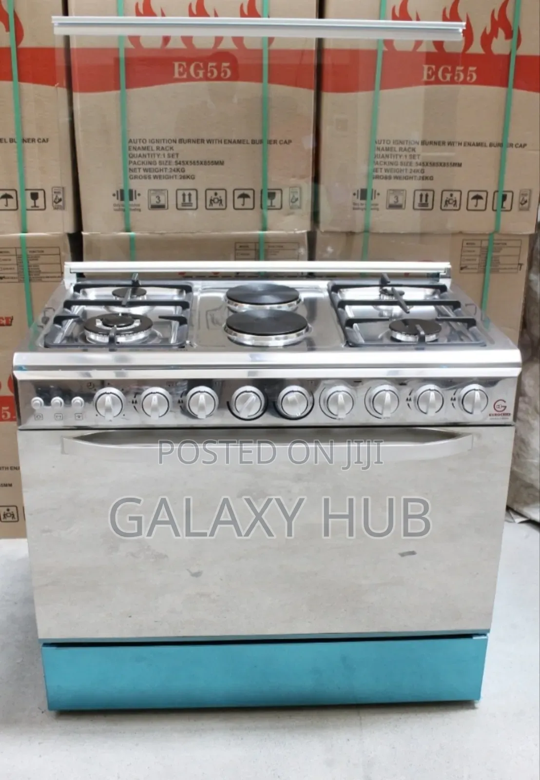 60*90 Eurochef 4+2 Standing Cooker With Electric Oven