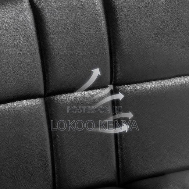 Barstool; Leather Black Adjustable Barstool - thumbnail 5