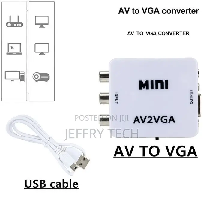 1080P HD Video Convertor Rca AV to VGA Video