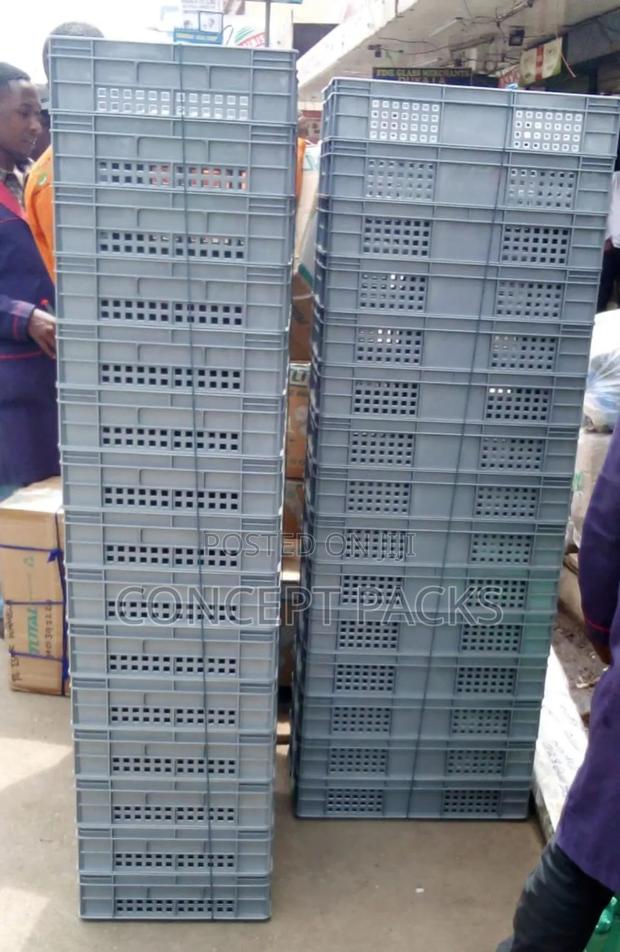 Grey Grocery Half Crates. - main view