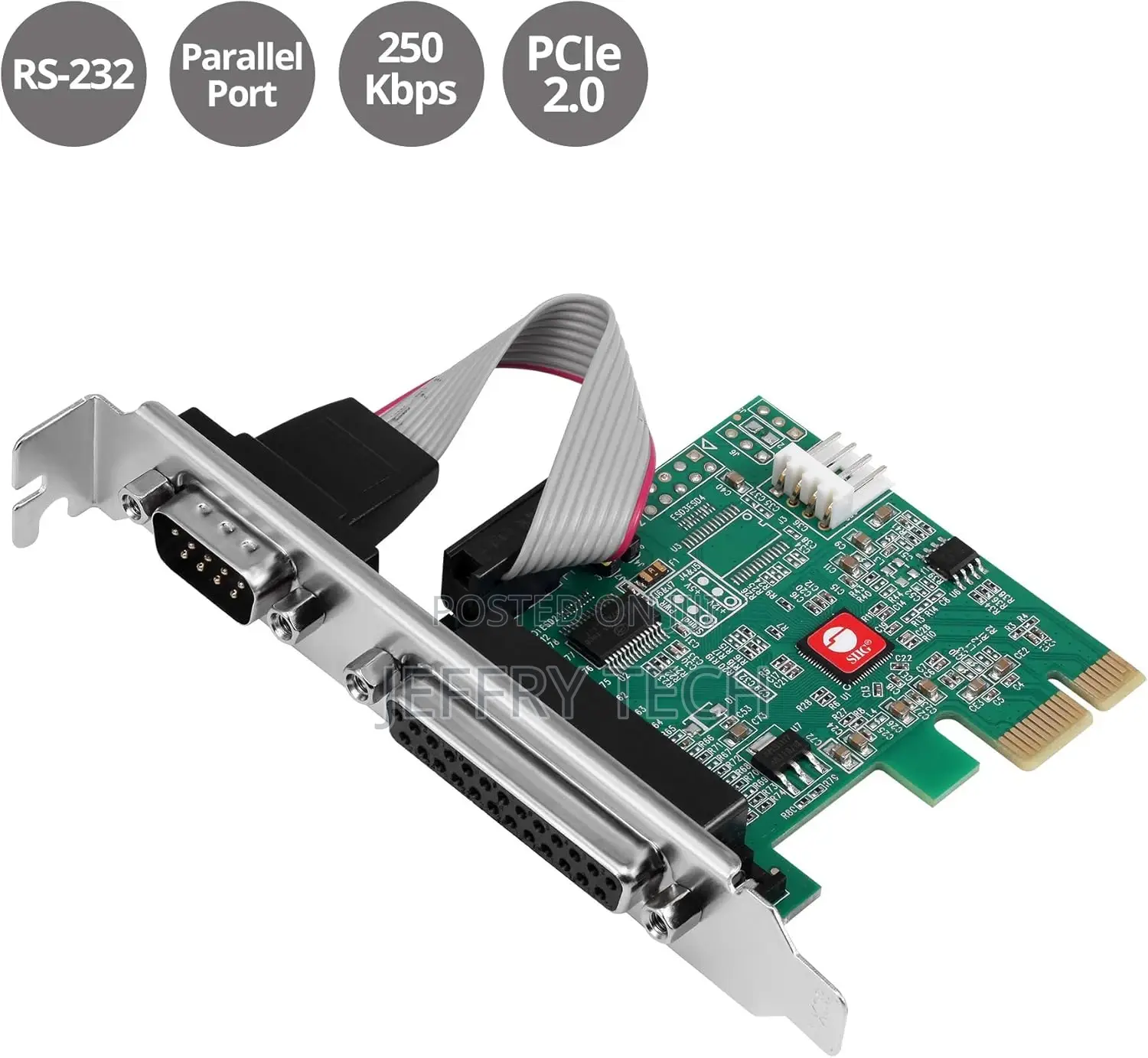 Single Serial Port/Rs-232 and Single Parallel Port Pcie Card