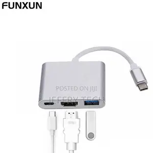 FUNXUN Converter USB/Type-c/HDMI 3 in 1 HDMI//Laptop/ OTG