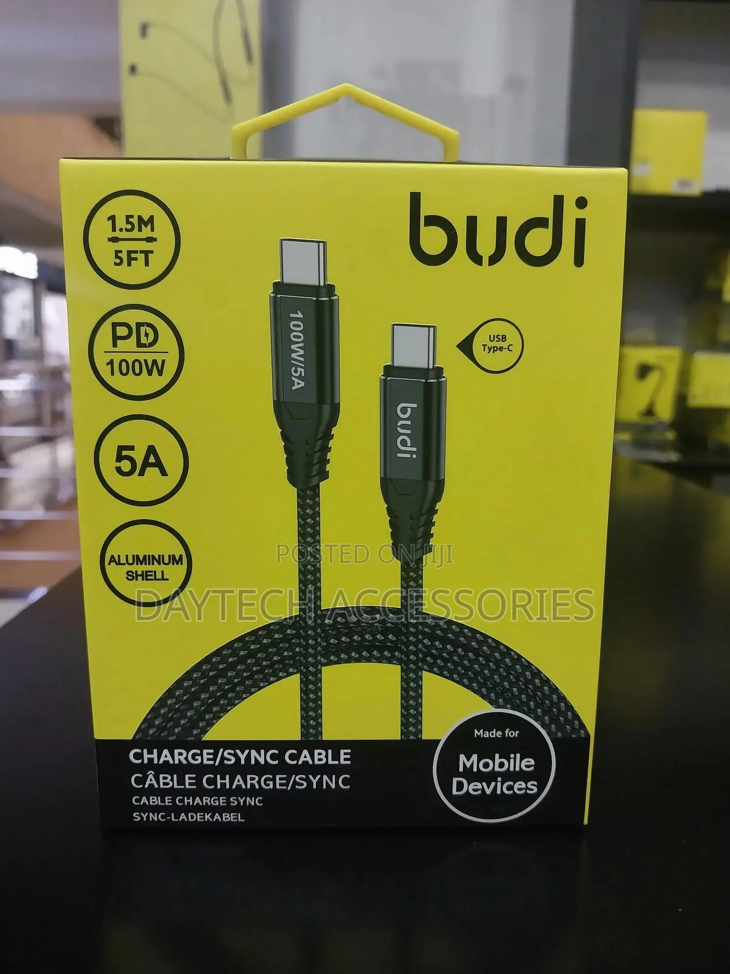 Budi Pd100w Type-C to Type-C Charging Cable Zinc Alloy 1.5m