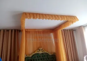 Gold Ceiling Rail Mosquito Nets Customized Double Panel Nets