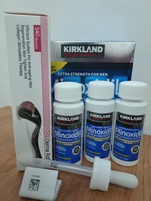 Kirkland Minoxidil for Beard Growth 3 PCS With Dermaroller