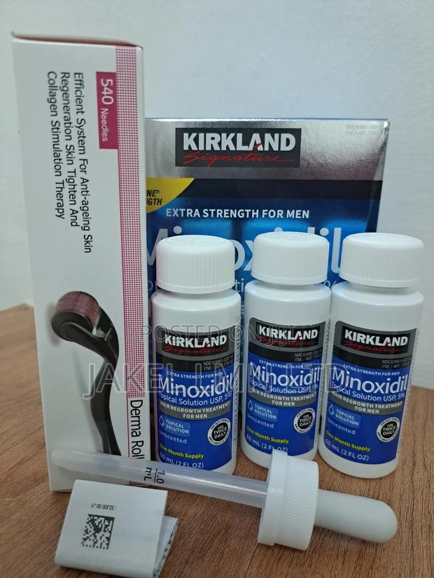 Kirkland Minoxidil for Beard Growth 3 PCS With Dermaroller