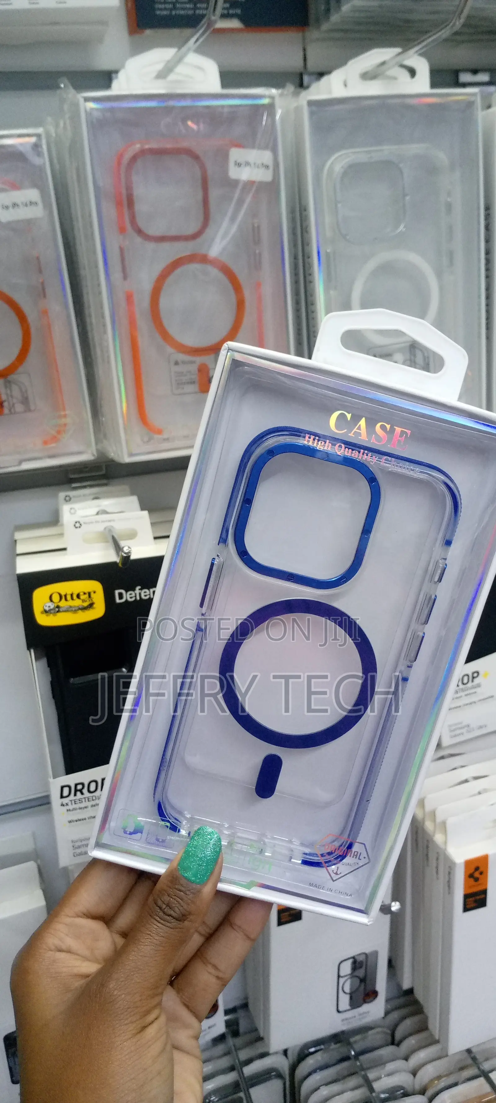 Blue Magsafe Clear Transparent Silicone Case for Apple