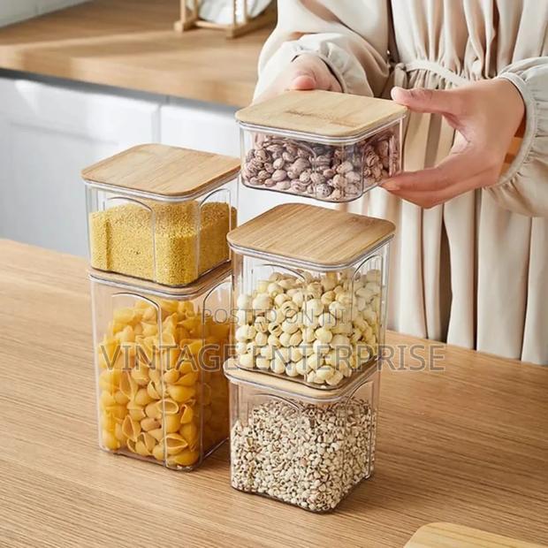 8pcs Transparent Cereal Storage ,Pantry Storage Container - thumbnail 2