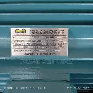 10hp Motor, Three Phase, Low Speed, Hisaki Japan