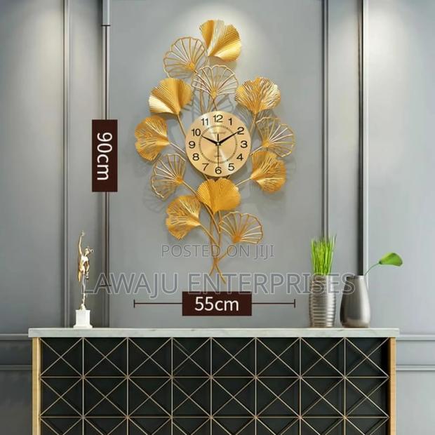 Rought Iron Leaf Modern Wall Clock - main view