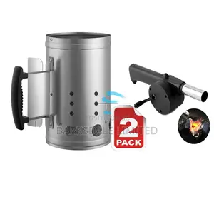 Grill BBQ Stove Chimney Charcoal and Blower