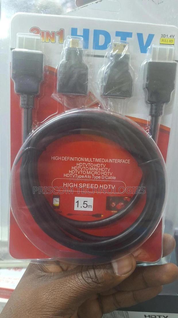 3 In 1 HDMI To Micro Mini HDMI Cable And Adapter Set