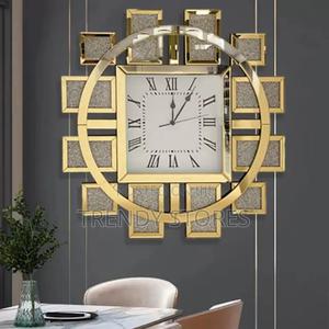 Classy Mirrored Gold Wall Clock - thumbnail 2