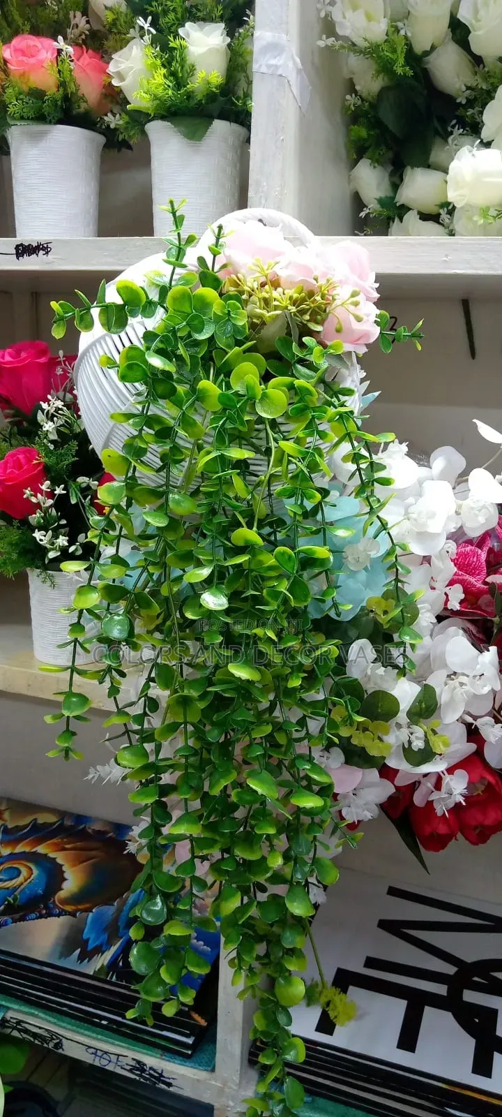 Hanging Flowers and Vases