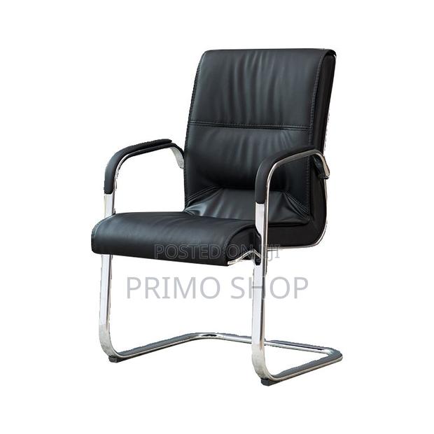 Office Chair; Executive Leather Office Visitor Seat in Black - thumbnail 2