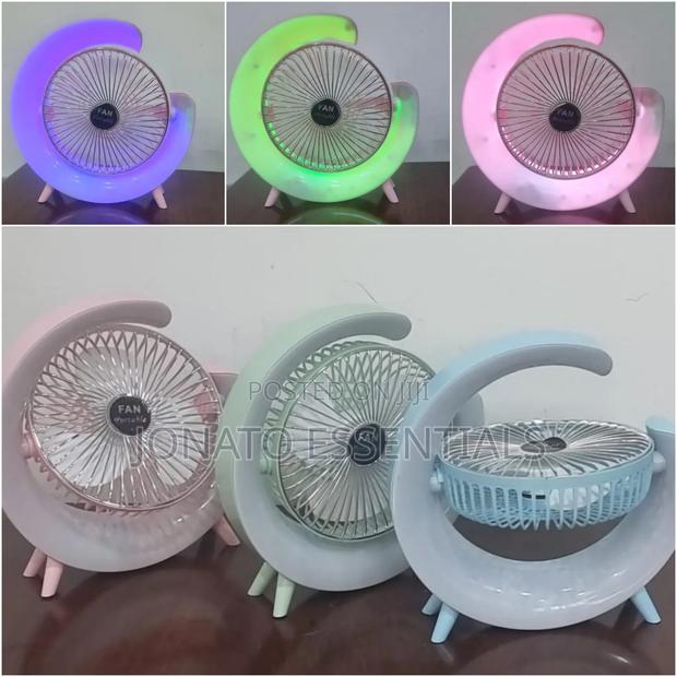 Rechargeable Portable Mini Fan With Led Night Light Table Desk
