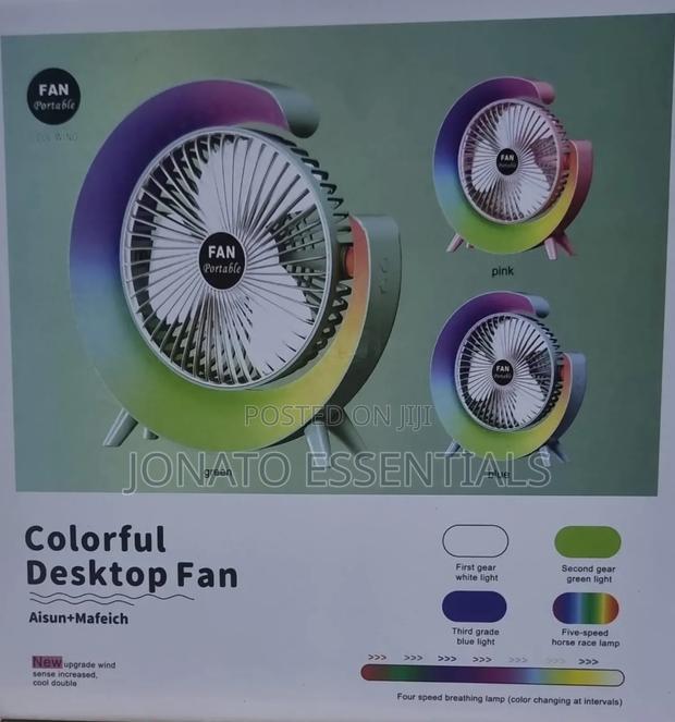 Rechargeable Portable Mini Fan With Led Night Light Table Desk - thumbnail 5
