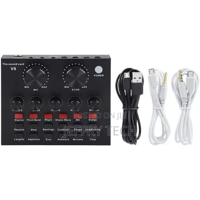 V8-live Sound Card, USB External V8 Karaoke Recording Mobile
