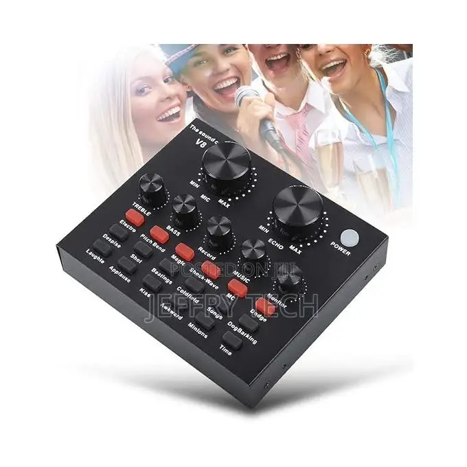 V8-live Sound Card, USB External V8 Karaoke Recording Mobile