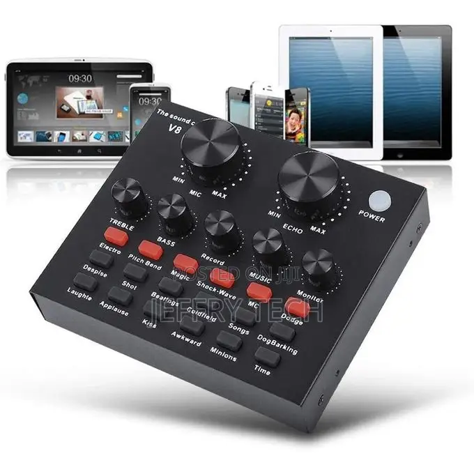 V8-live Sound Card, USB External V8 Karaoke Recording Mobile