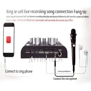 V8-live Sound Card, USB External V8 Karaoke Recording Mobile