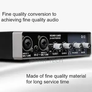 Portable Audio Interface USB Sound Card Mic Preamplifier