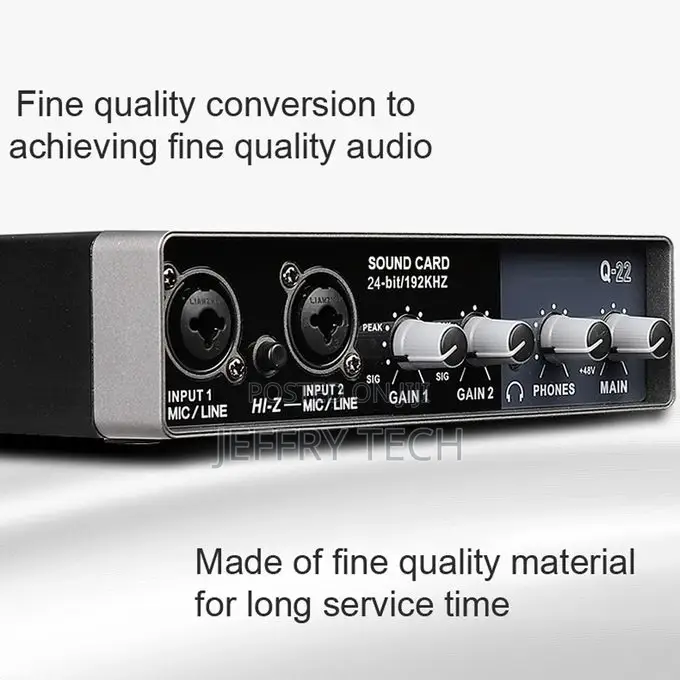 Portable Audio Interface USB Sound Card Mic Preamplifier