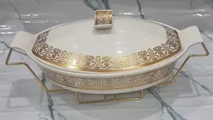 Elegant 2litre Ceramic Casserole Chaffing Dish + Ceramic