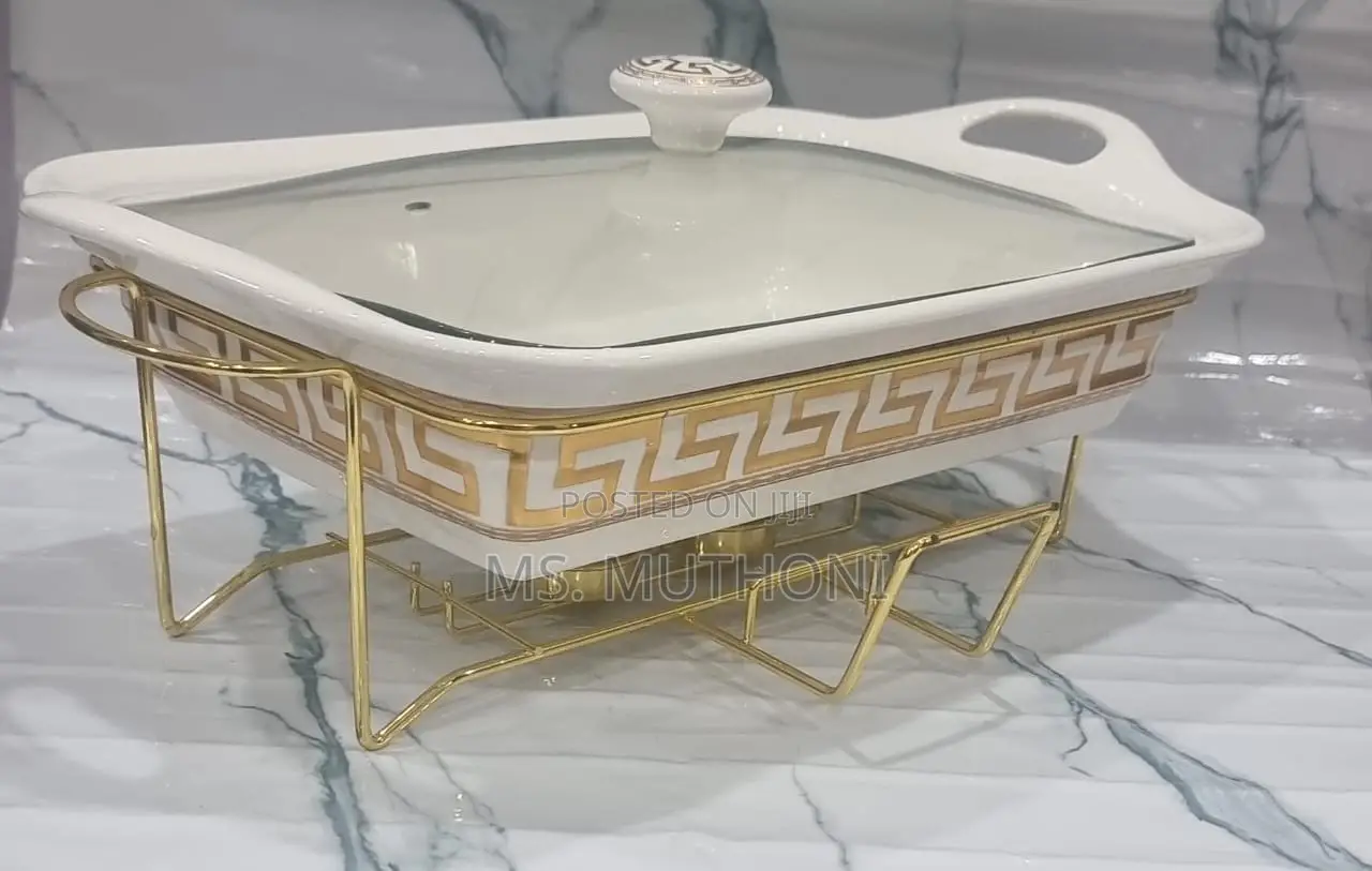 Elegant 2litre Ceramic Casserole Chaffing Dish + Ceramic