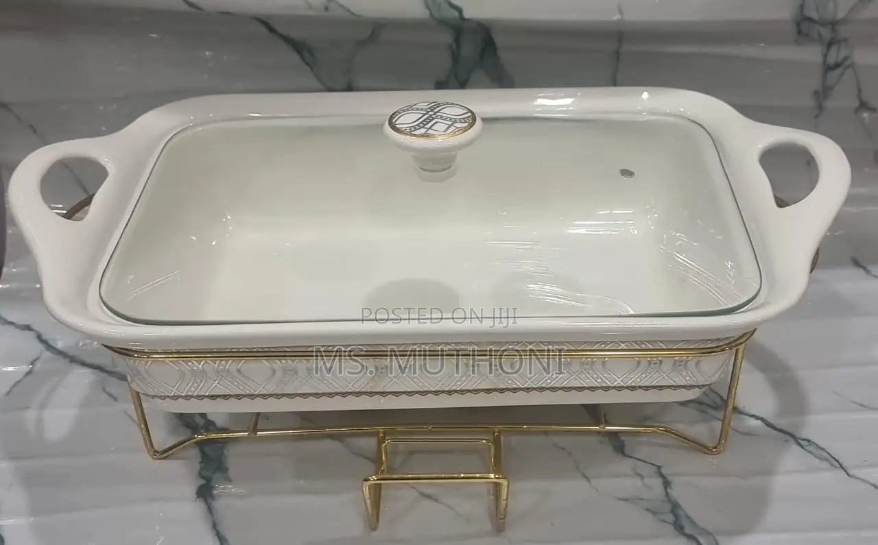 Elegant 2litre Ceramic Casserole Chaffing Dish + Ceramic
