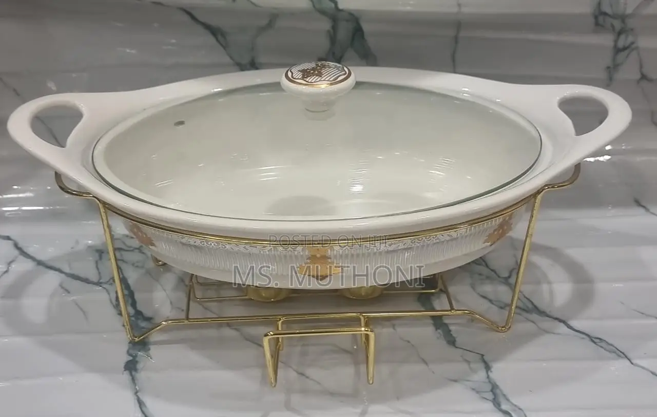 Elegant 2litre Ceramic Casserole Chaffing Dish + Ceramic