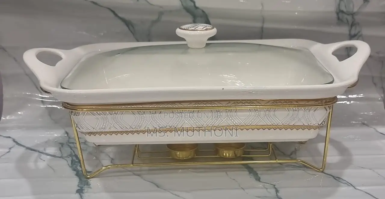 Elegant 2litre Ceramic Casserole Chaffing Dish + Ceramic
