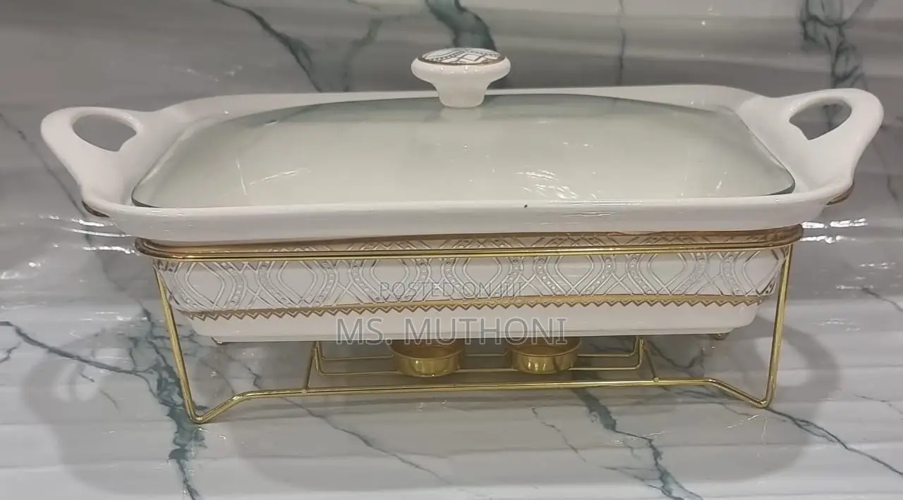 Elegant 2litre Ceramic Casserole Chaffing Dish + Ceramic