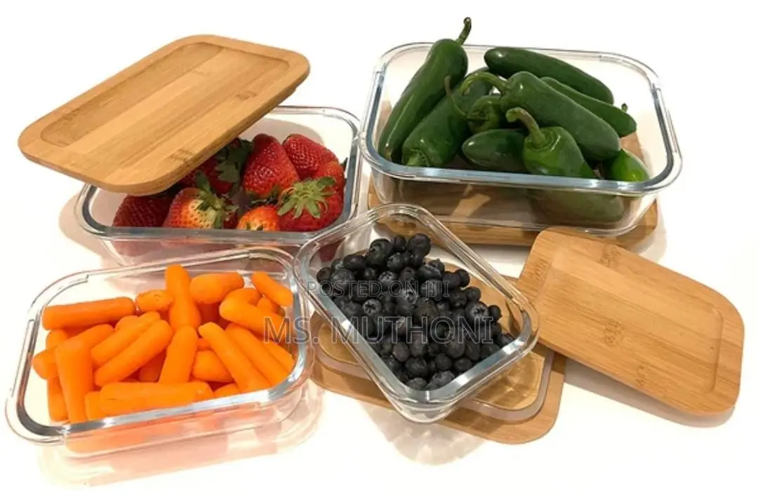 4in1 Lock Fresh Heavy Glass Food Storage Containers