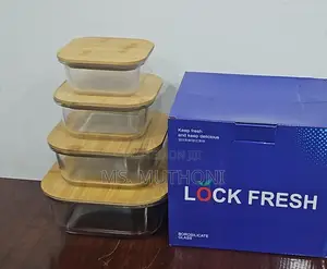 4in1 Lock Fresh Heavy Glass Food Storage Containers