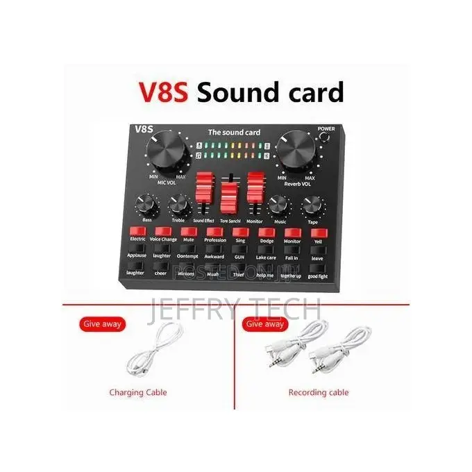 V8S Bluetooth USB External Sound Card Headset Microphone Web